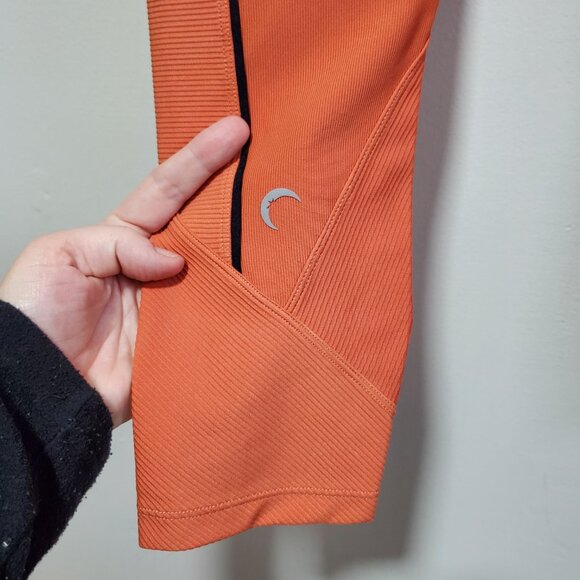 ZYIA Ribbed Premium 7/8 Leggings Hi-Rise Stretch Burnt Orange Women's 14-16, XL - Picture 9 of 14